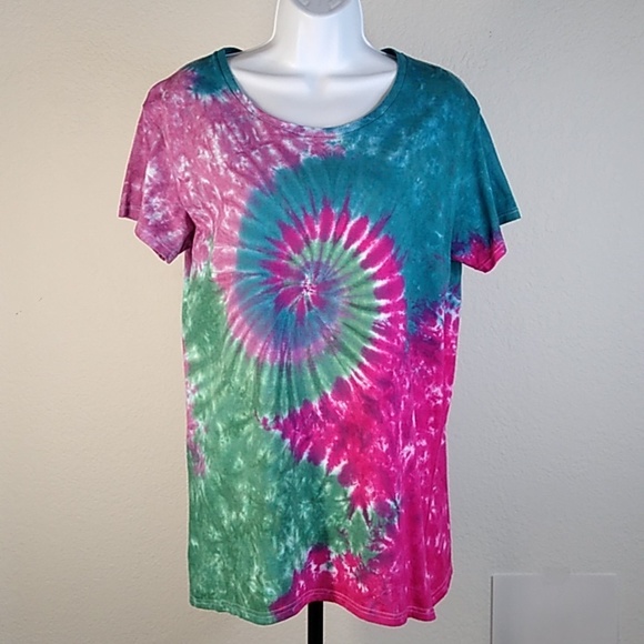 New Ladies S/S Tiedye T-Shirt XL - Picture 3 of 5
